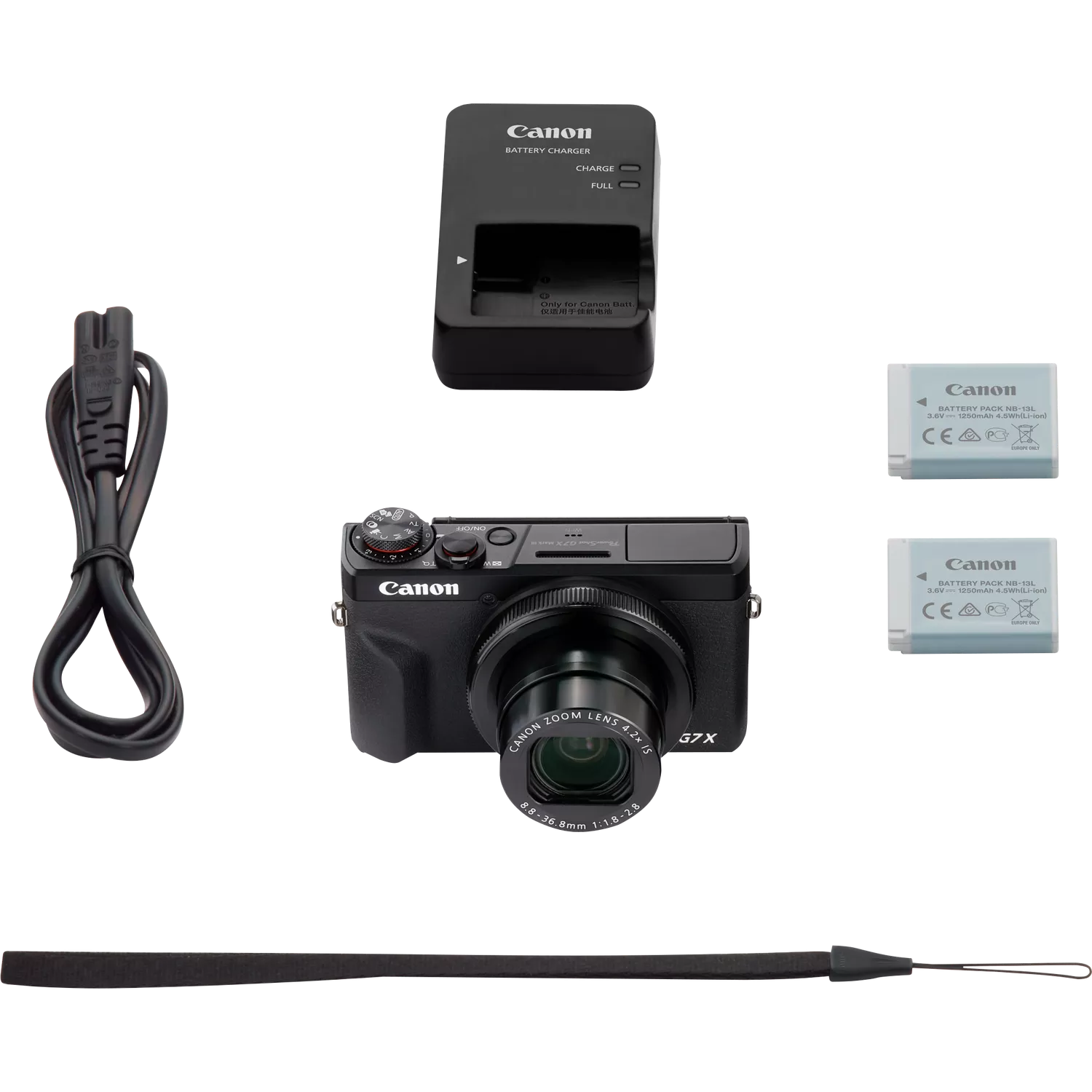 Canon PowerShot G7X Mark III + Battery Kit (Canon 3637C014) – Black